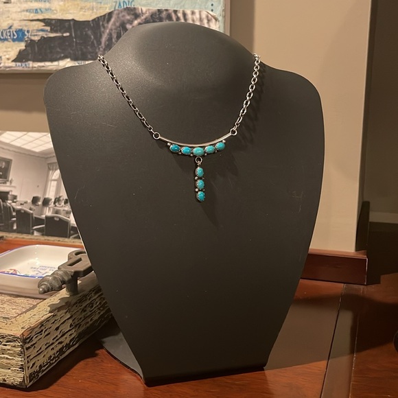 Stunning Turquoise and silver necklace ! - Picture 4 of 6